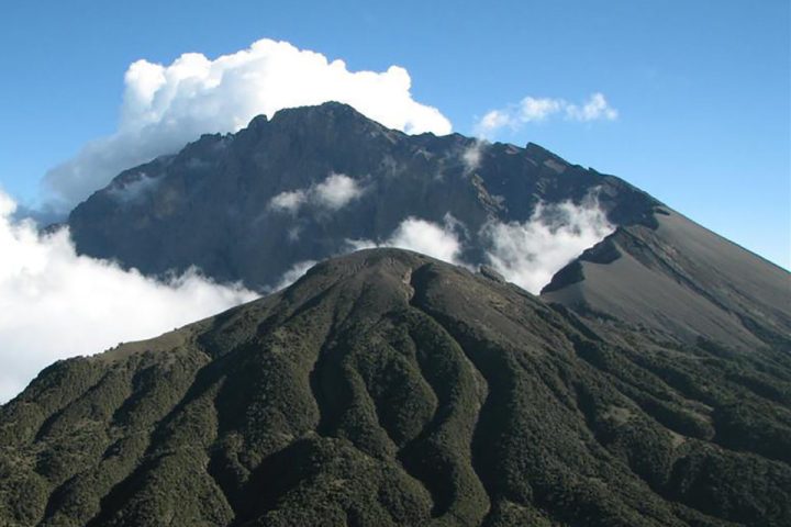 Mount Meru rising above Arusha National Park