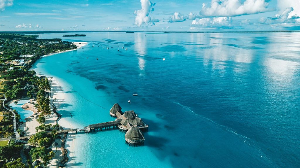 Aerial view of the Zanzibar coastline