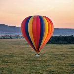 Hot air balloon over the plains