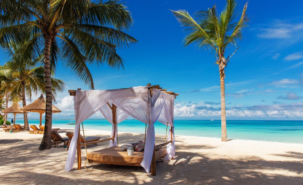 White sand beach on the Tanzanian coast